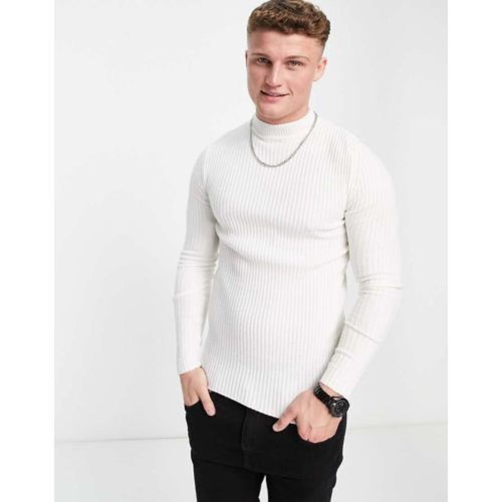 ✨ASOS DESIGN Knitted Muscle Fit Rib Turtleneck Sz Small Jumper✨